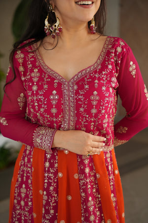 women's gown with dupatta