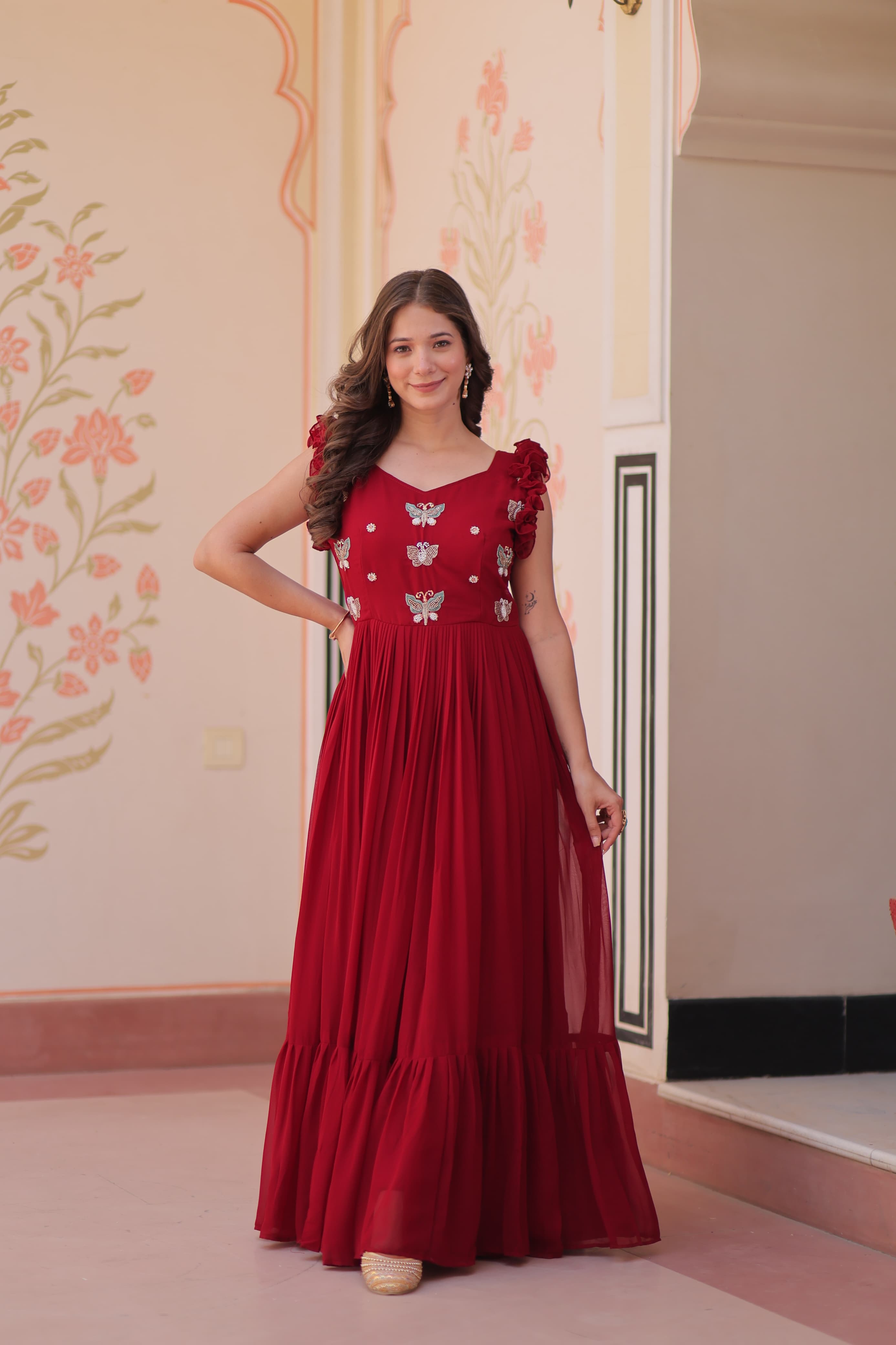 Maroon Gown India