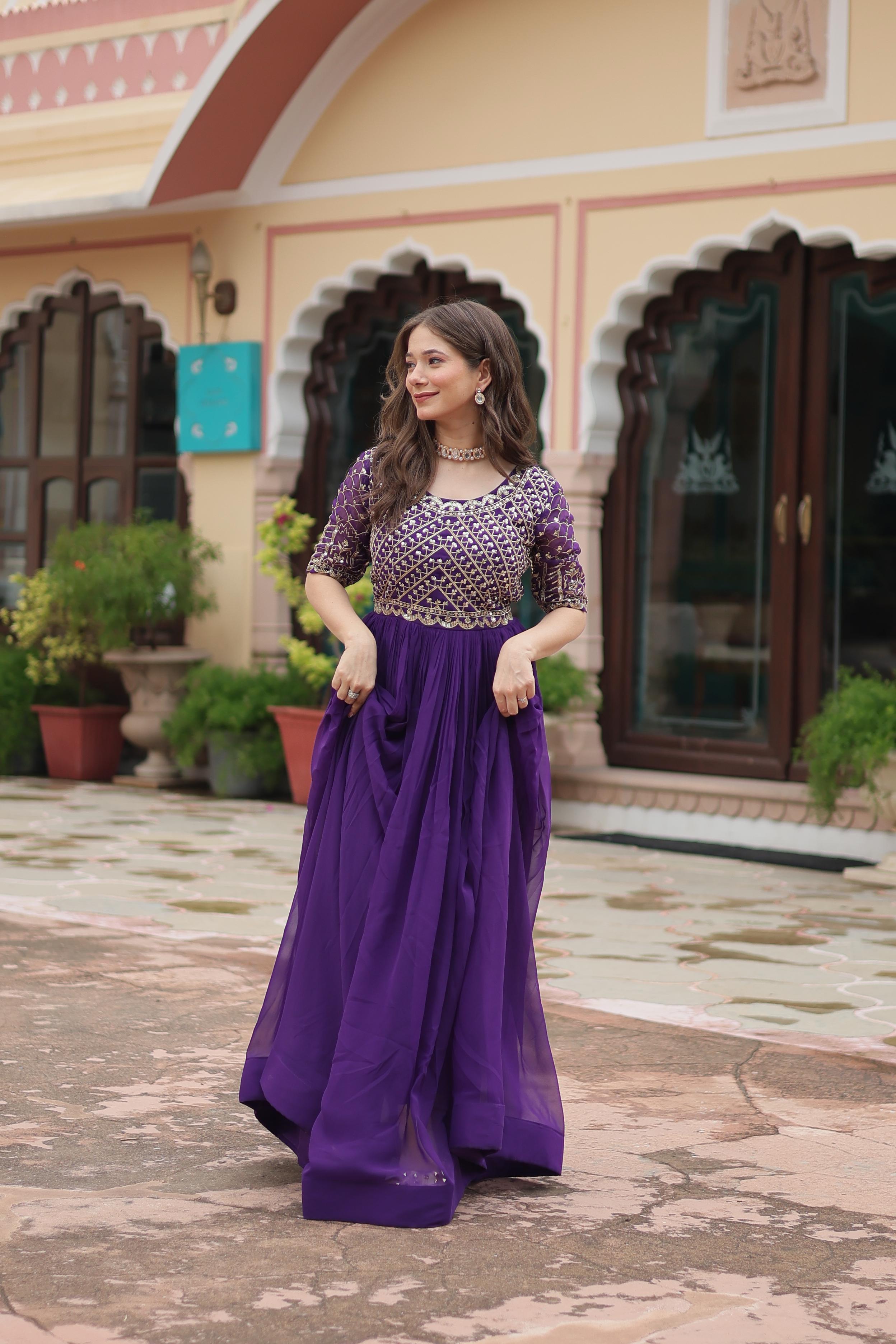 royal purple gown for parties