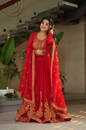 Red Party Wear Gown
