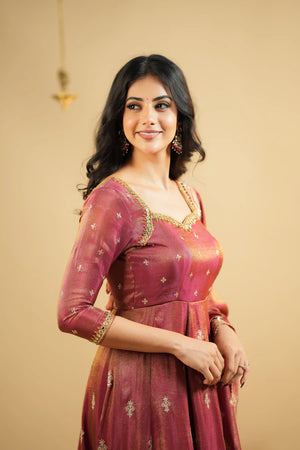 thread work anarkali