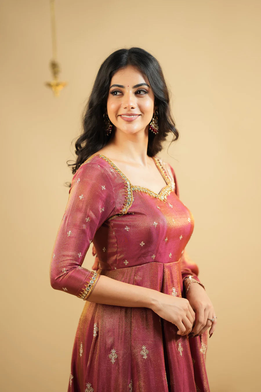 thread work anarkali