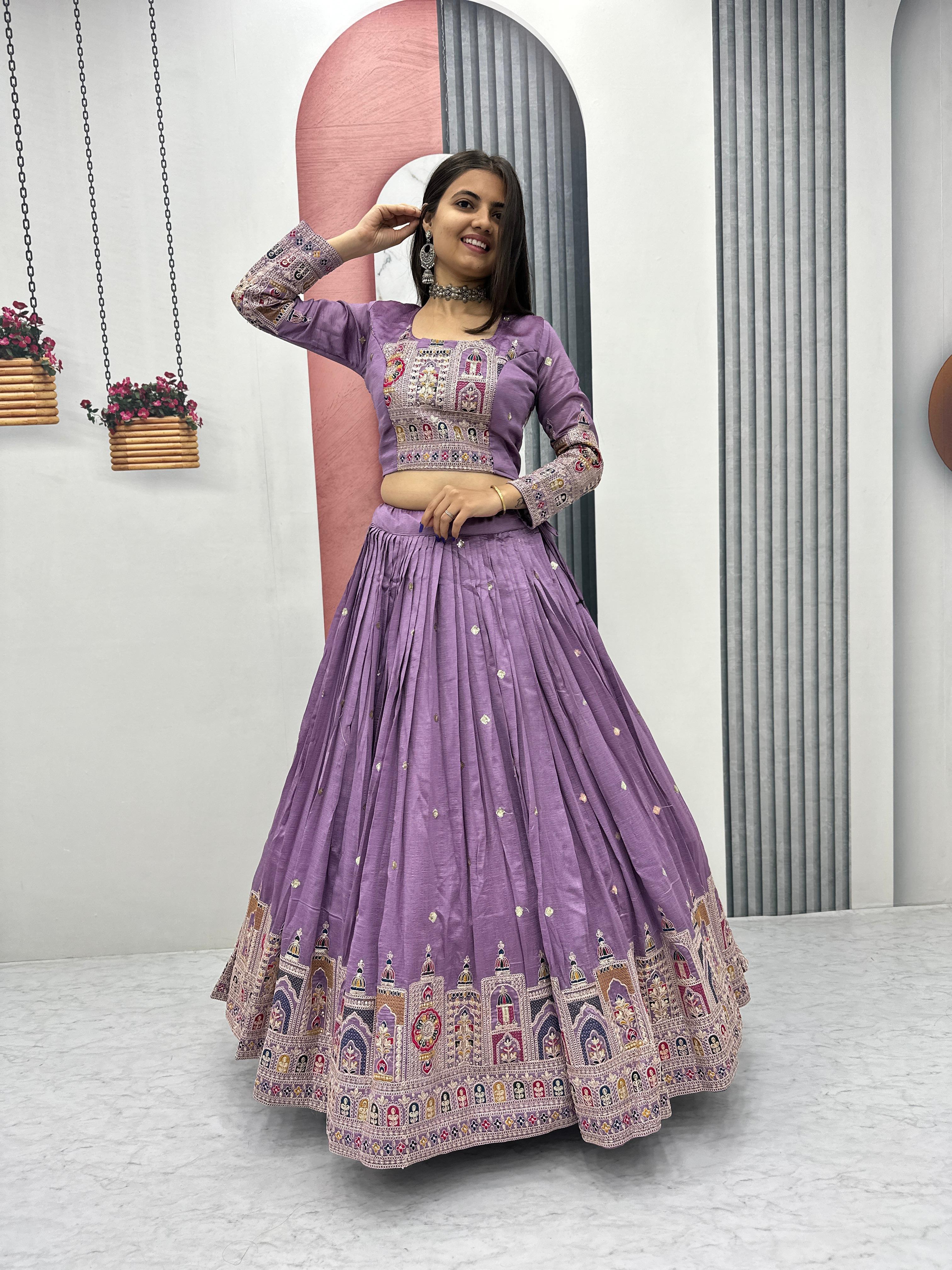 purple traditional lehenga