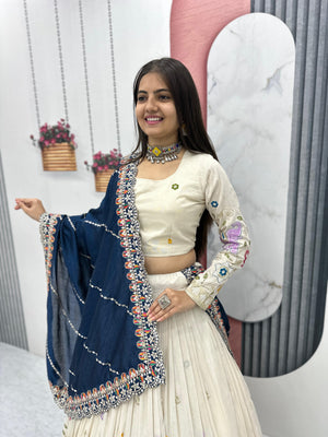 tissue silk lehenga