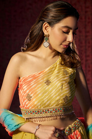 Designer organza lehenga with dupatta