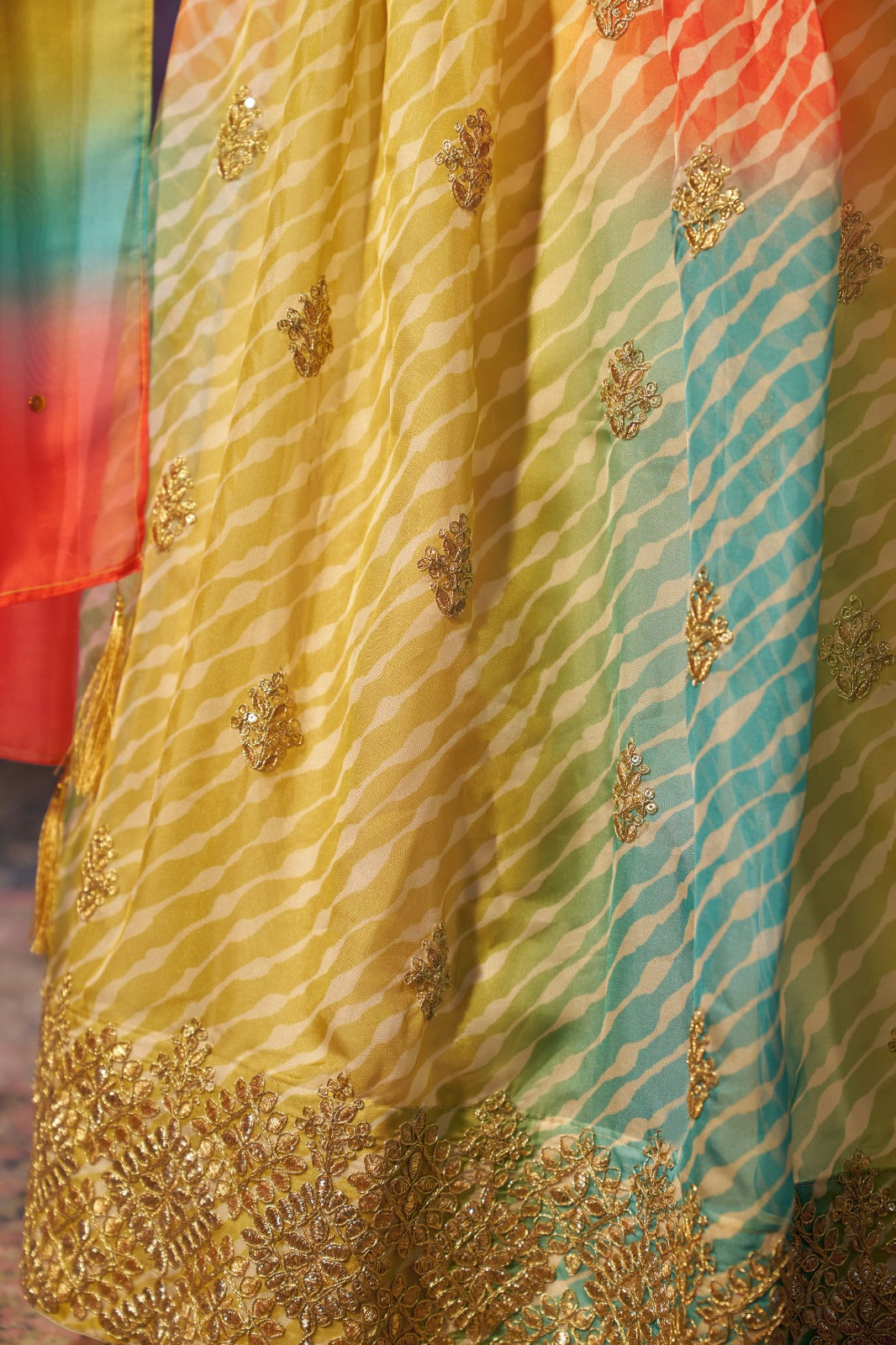 Cording embroidered lehenga