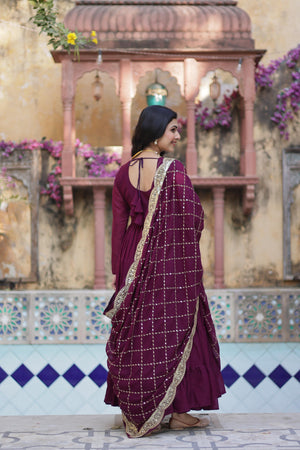 partywear gown with dupatta