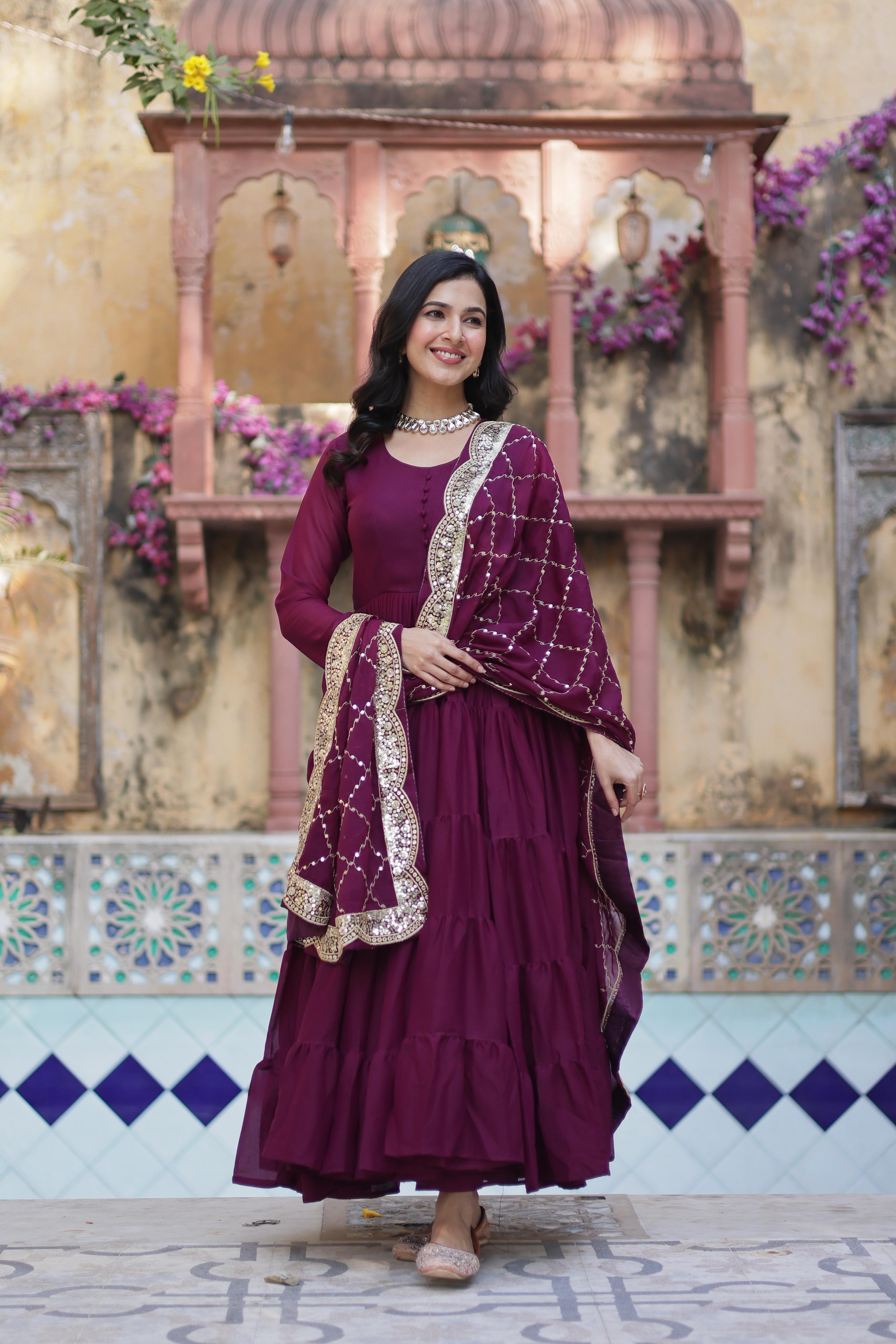 vastralyn Wine maroon gown