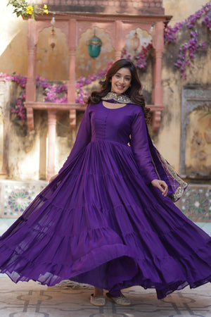 designer gown with dupatta