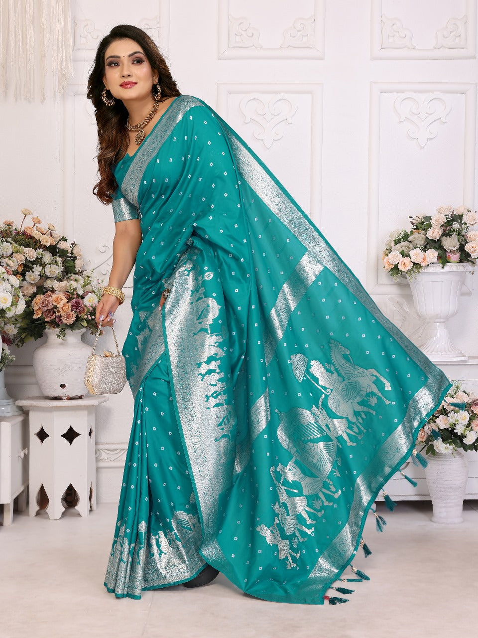 Lichi silk saree