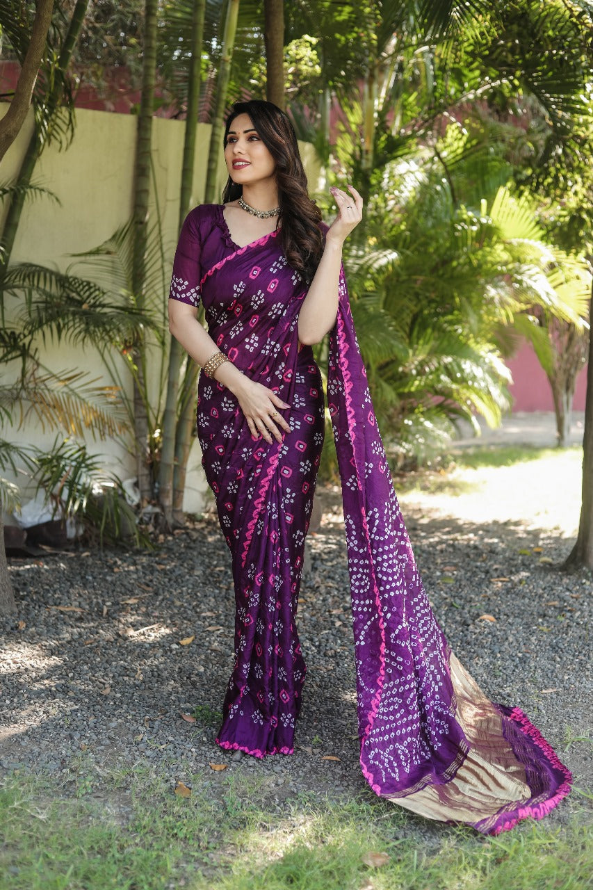 premium silk Bandhani