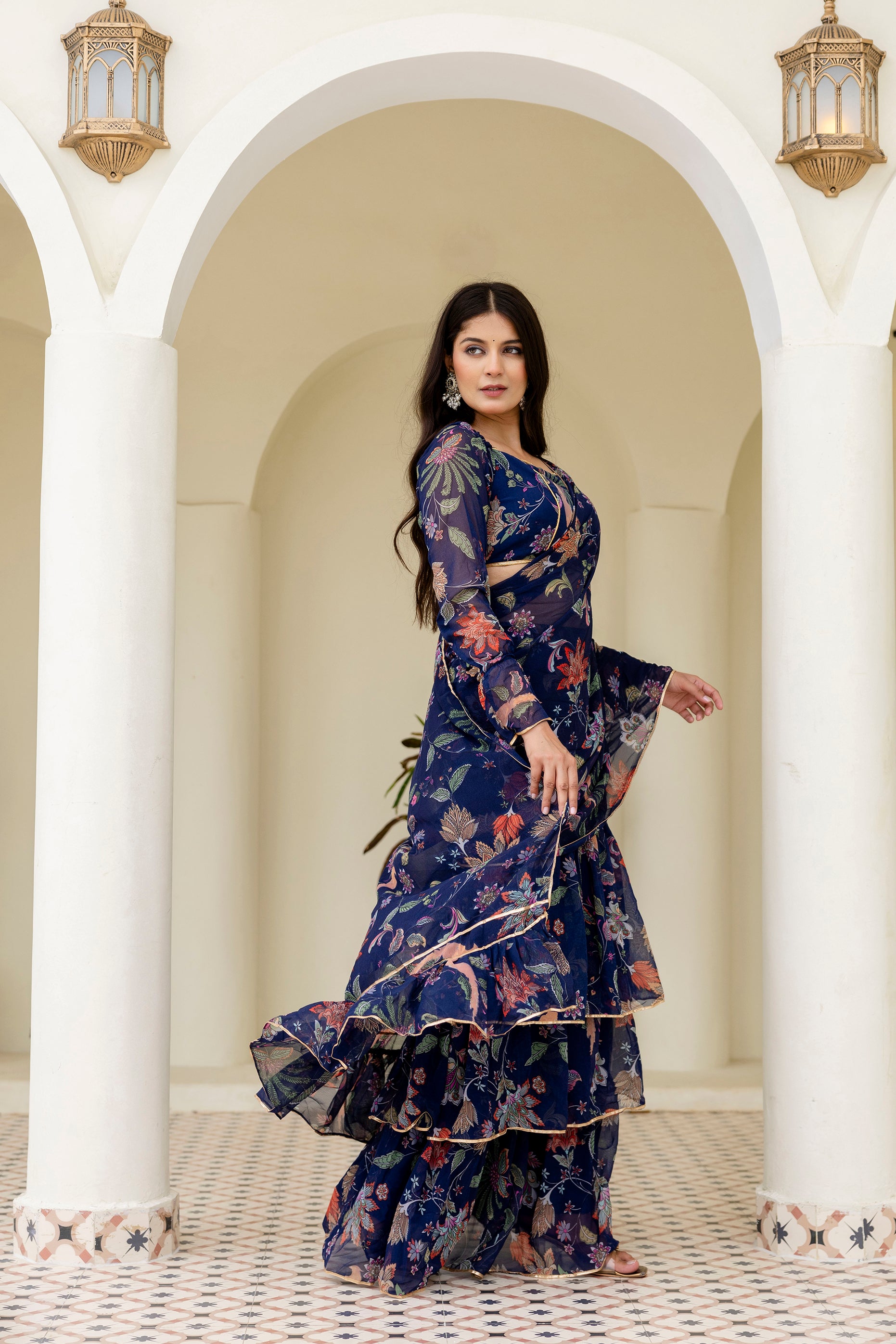 readymade stitched saree