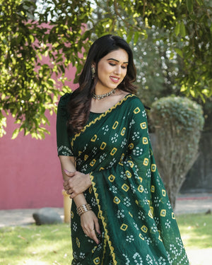 Bandhej silk saree
