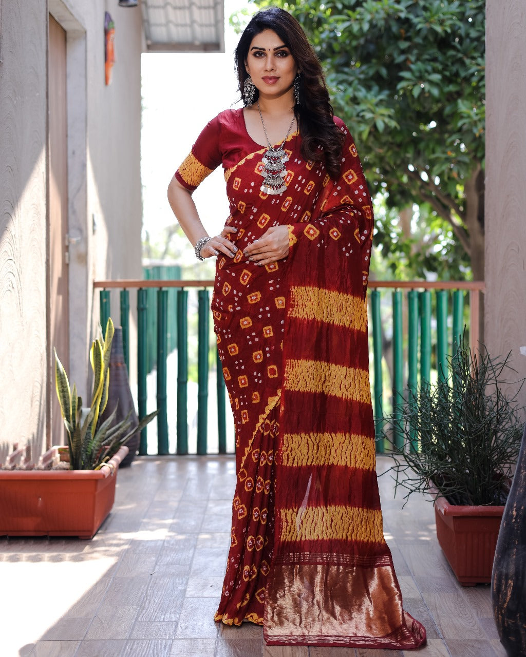 Wedding Bandhej Saree