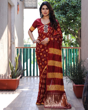 Wedding Bandhej Saree