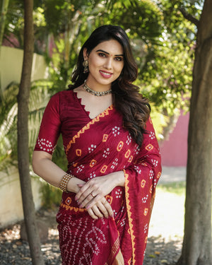 designer Bandhej saree