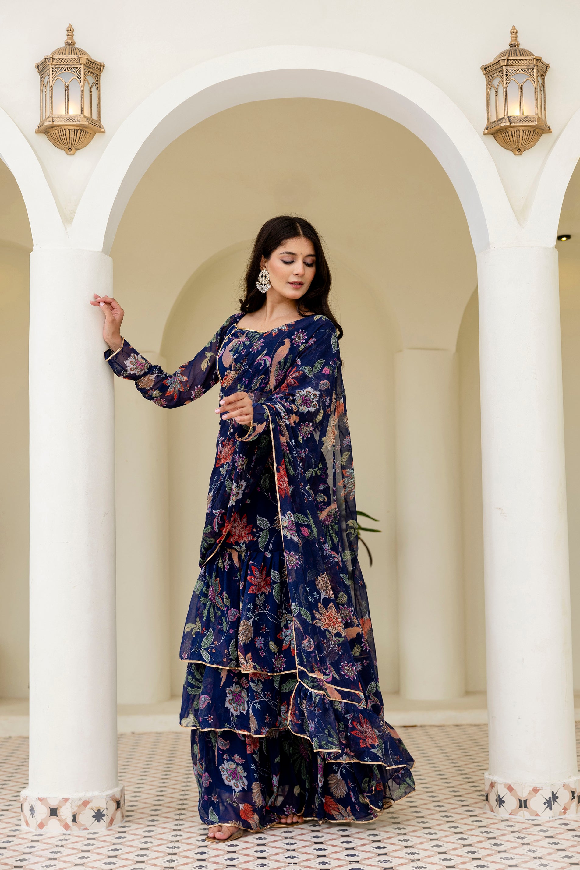 ready-made pleated saree online