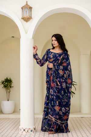 ready to wear saree with stitched blouse