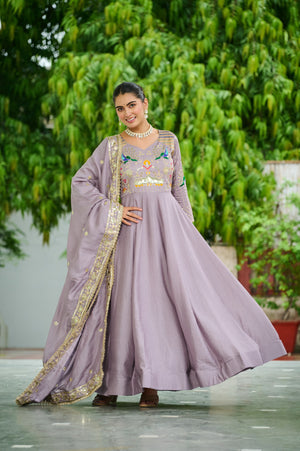 Elegant silk gown for festivals and special occasions