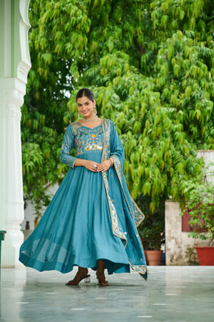 Elegant silk gown for festivals and special occasions