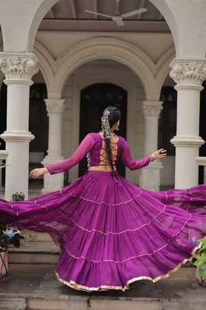 Stylish Purple Ethnic Lehenga Outfit