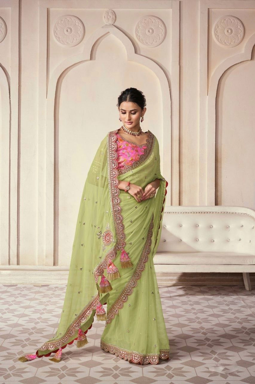 Party and festive wear organza saree