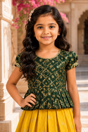 Designer Nilon Dola Silk Lehenga for Girls