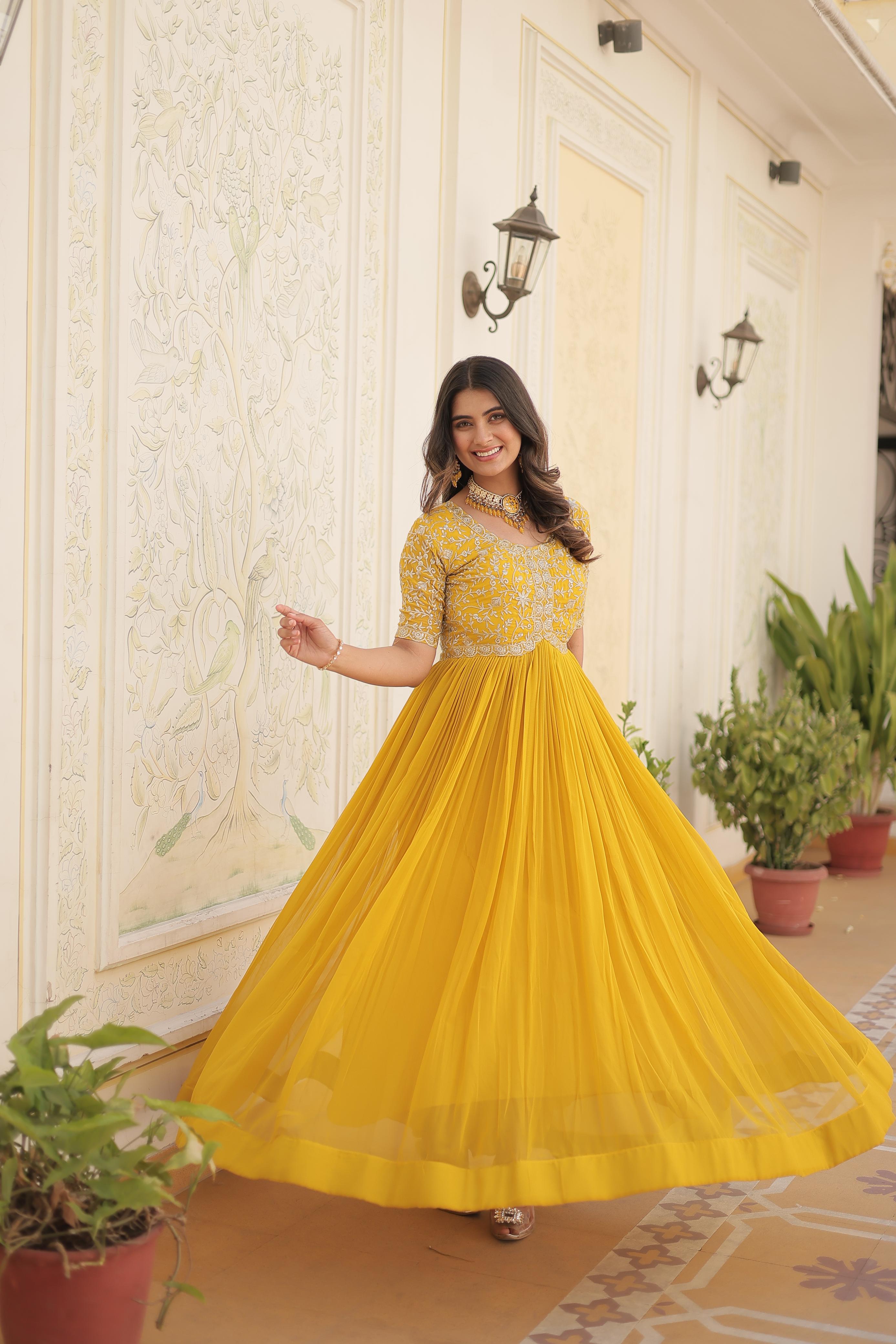 yellow gown for haldi