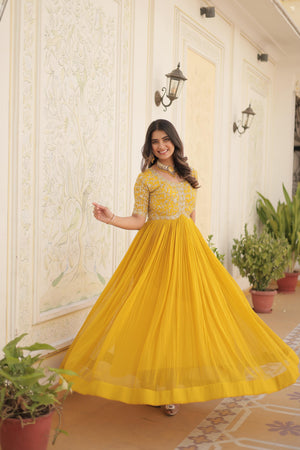 yellow gown for haldi