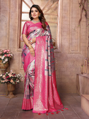 Party wear ethnic saree with intricate weaving
