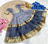 Barbie-Inspired Mysore Tissue Silk Gown for Kids 🎀