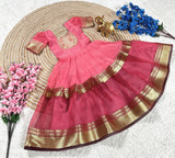 Barbie-Inspired Mysore Tissue Silk Gown for Kids 🎀