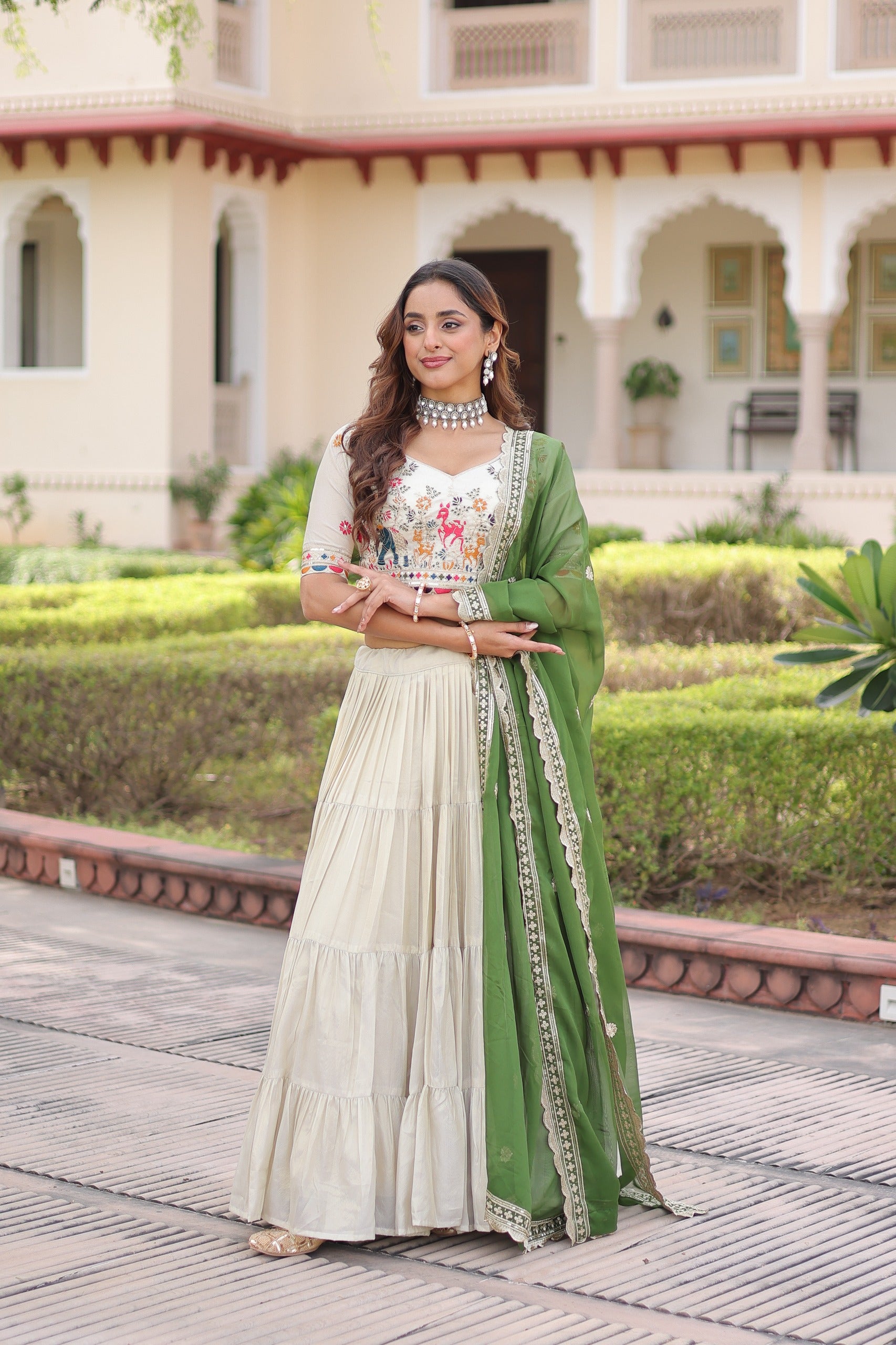 Cosmos silk lehenga choli set