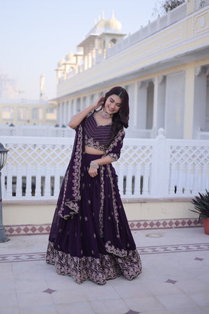 Sequins zari work party wear lehenga for women