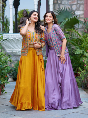 Close-up of the Lehenga Fabric - Pure Vichitra