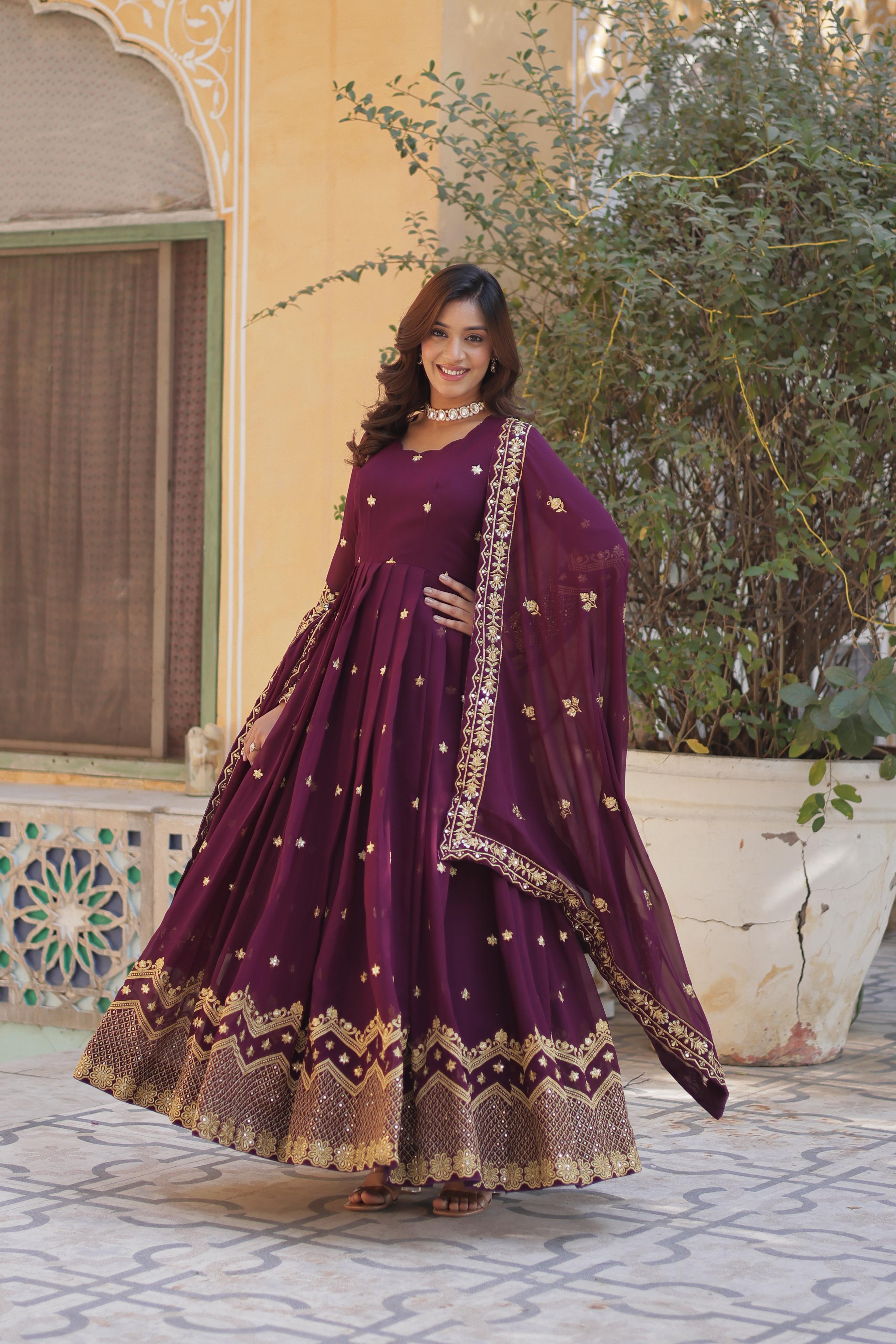 party gown with dupatta