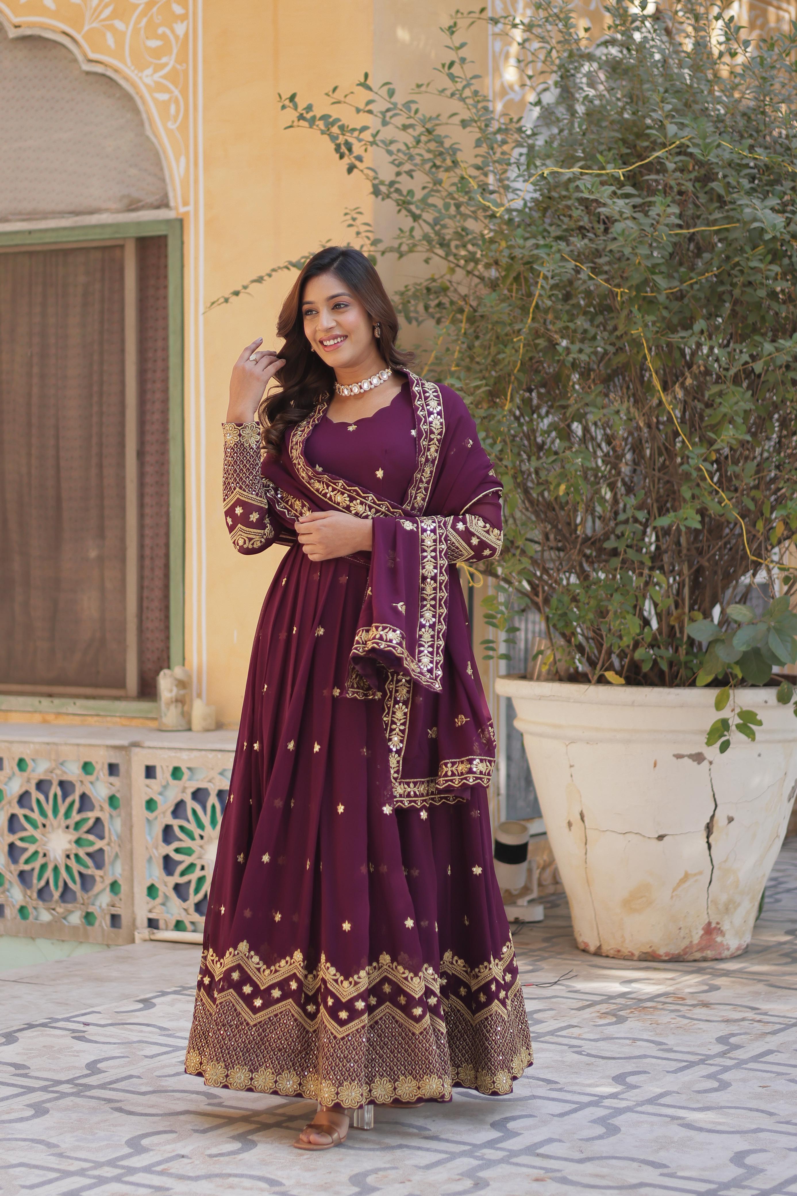  embroidered gown for women