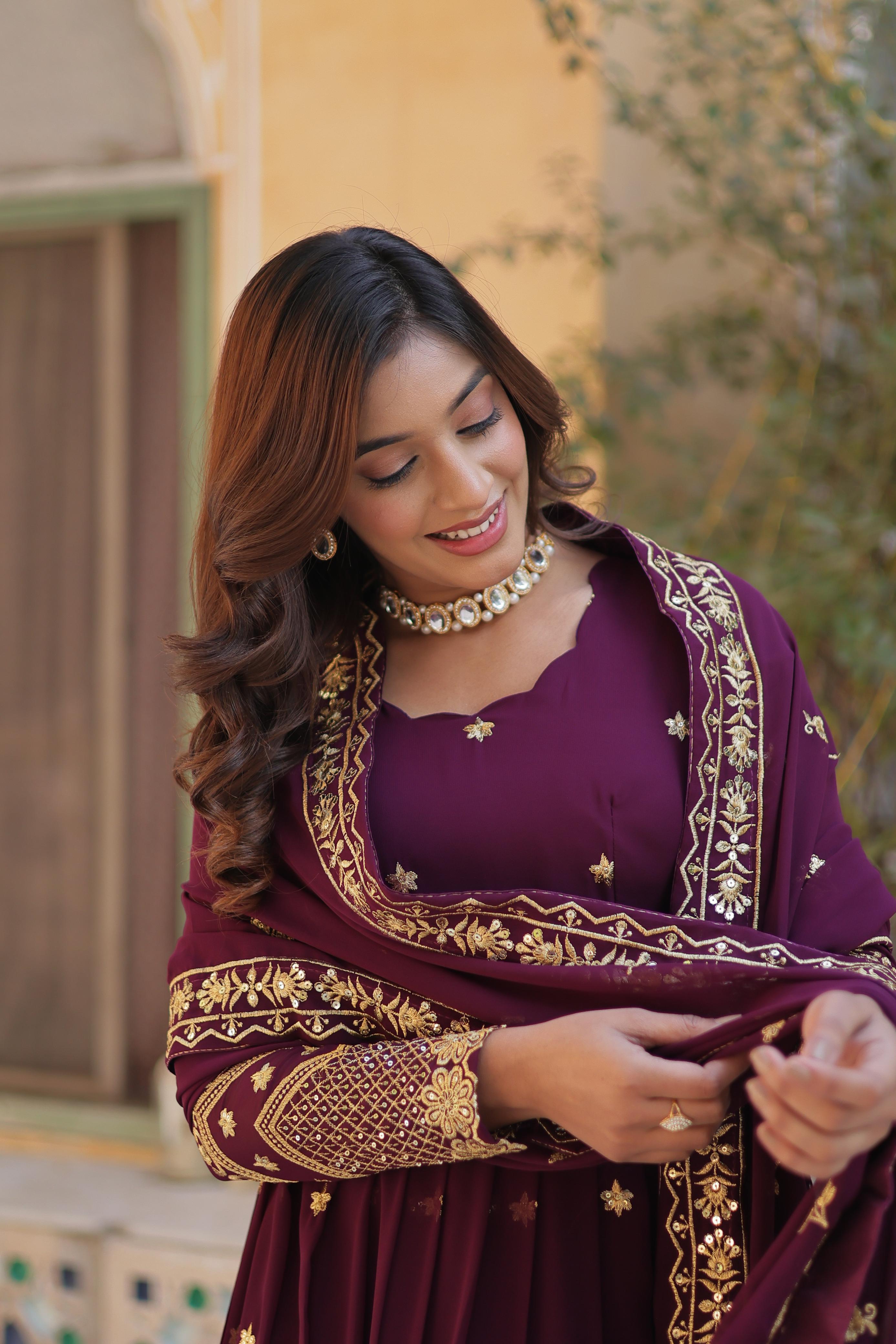  faux blooming georgette gown