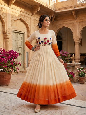 full sleeves party wear gown