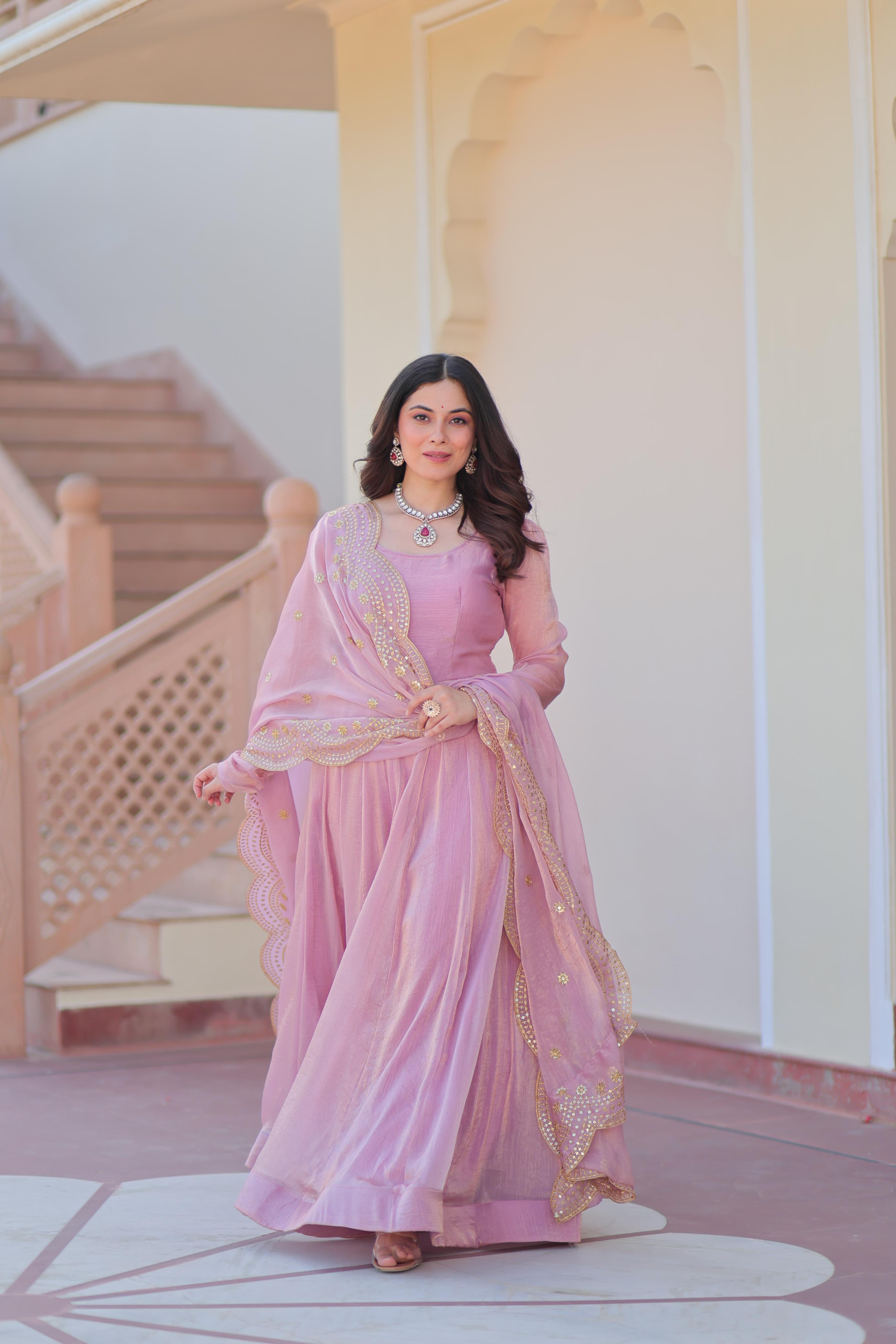 chiffon gown party wear