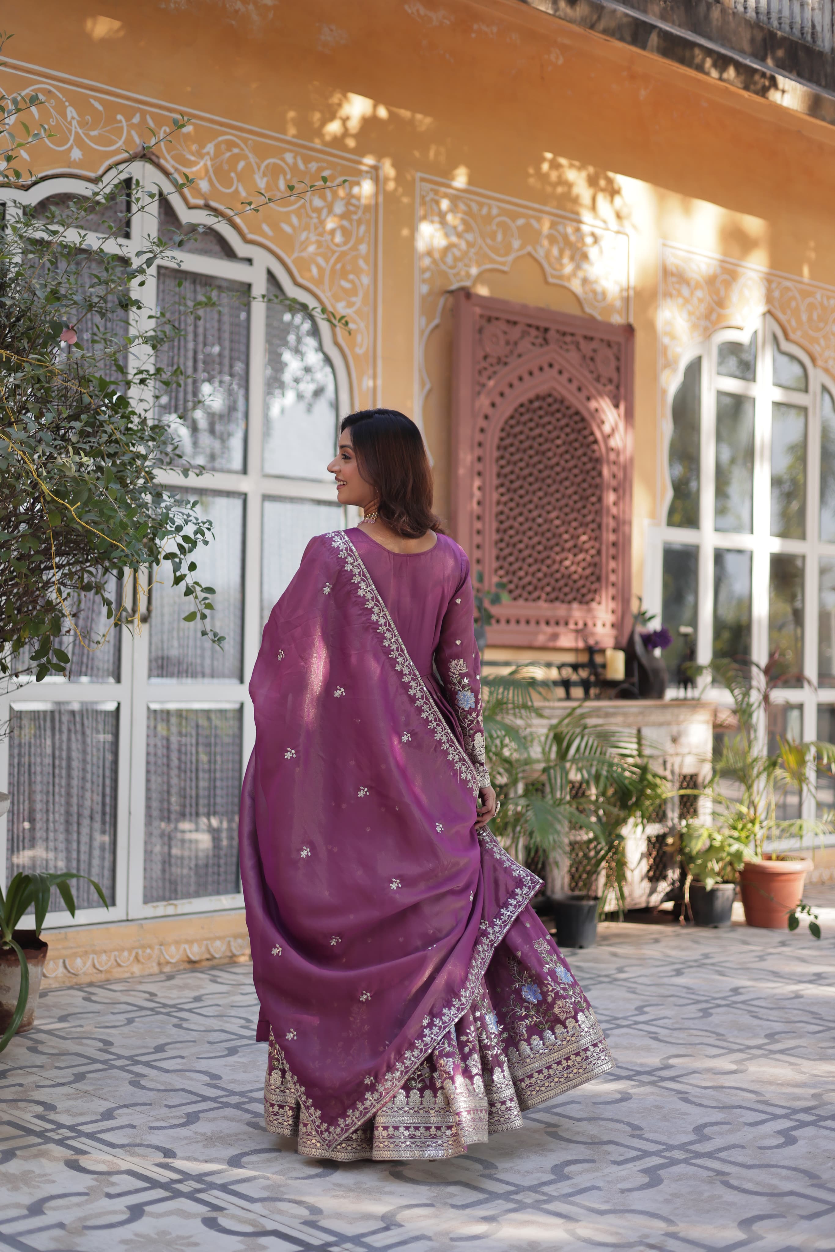 embroidered gown for women
