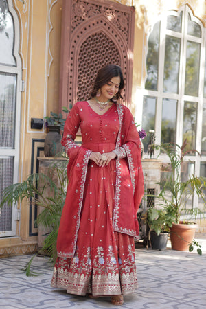 embroidered viscose gown