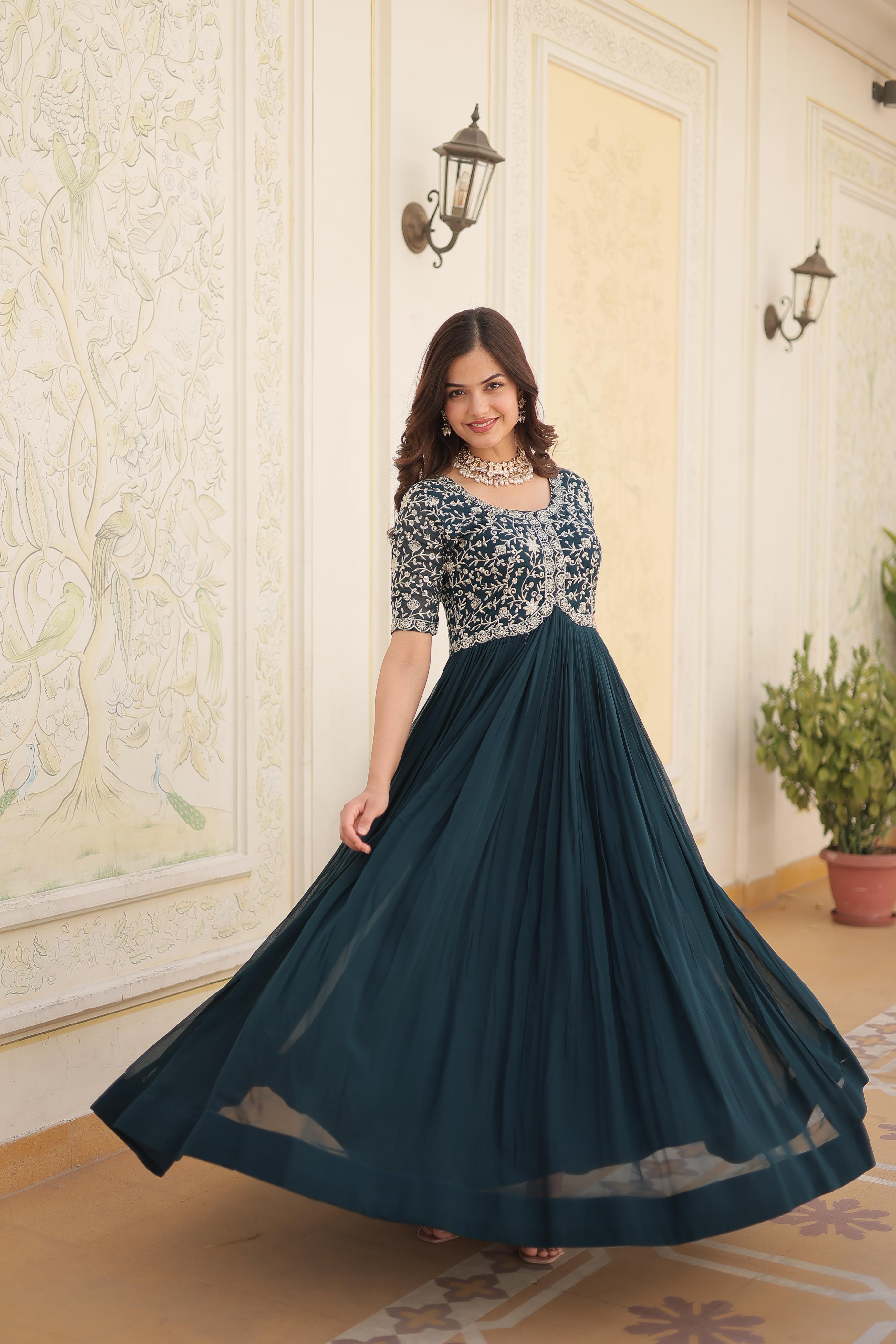 rama green gown for women