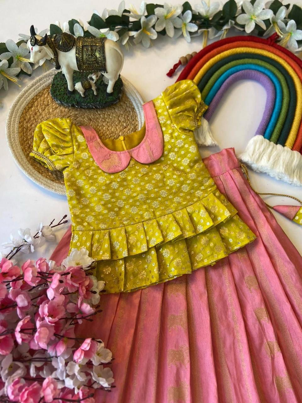 Cow Weaving Border Lehenga