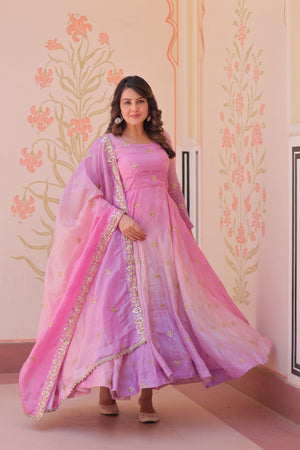 Pink organza gown