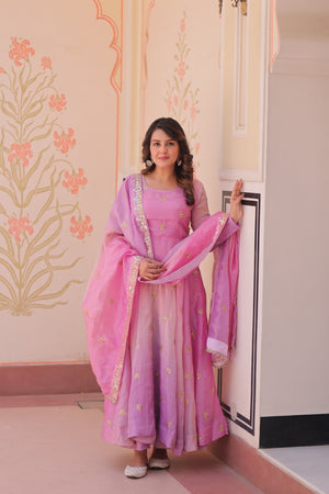 embroidered gown set