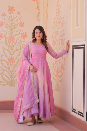 zari embroidery gown