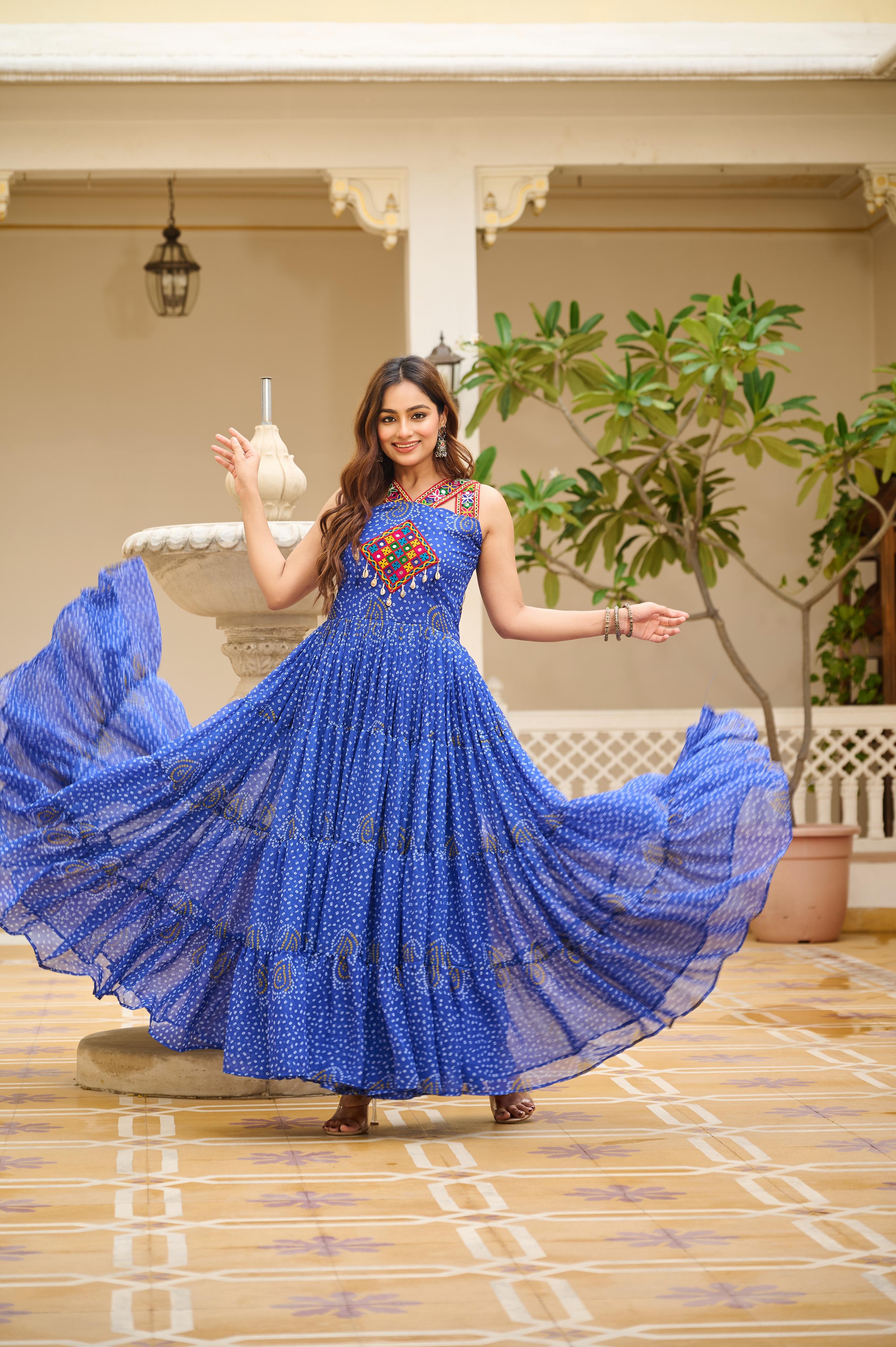  bandhni print gown