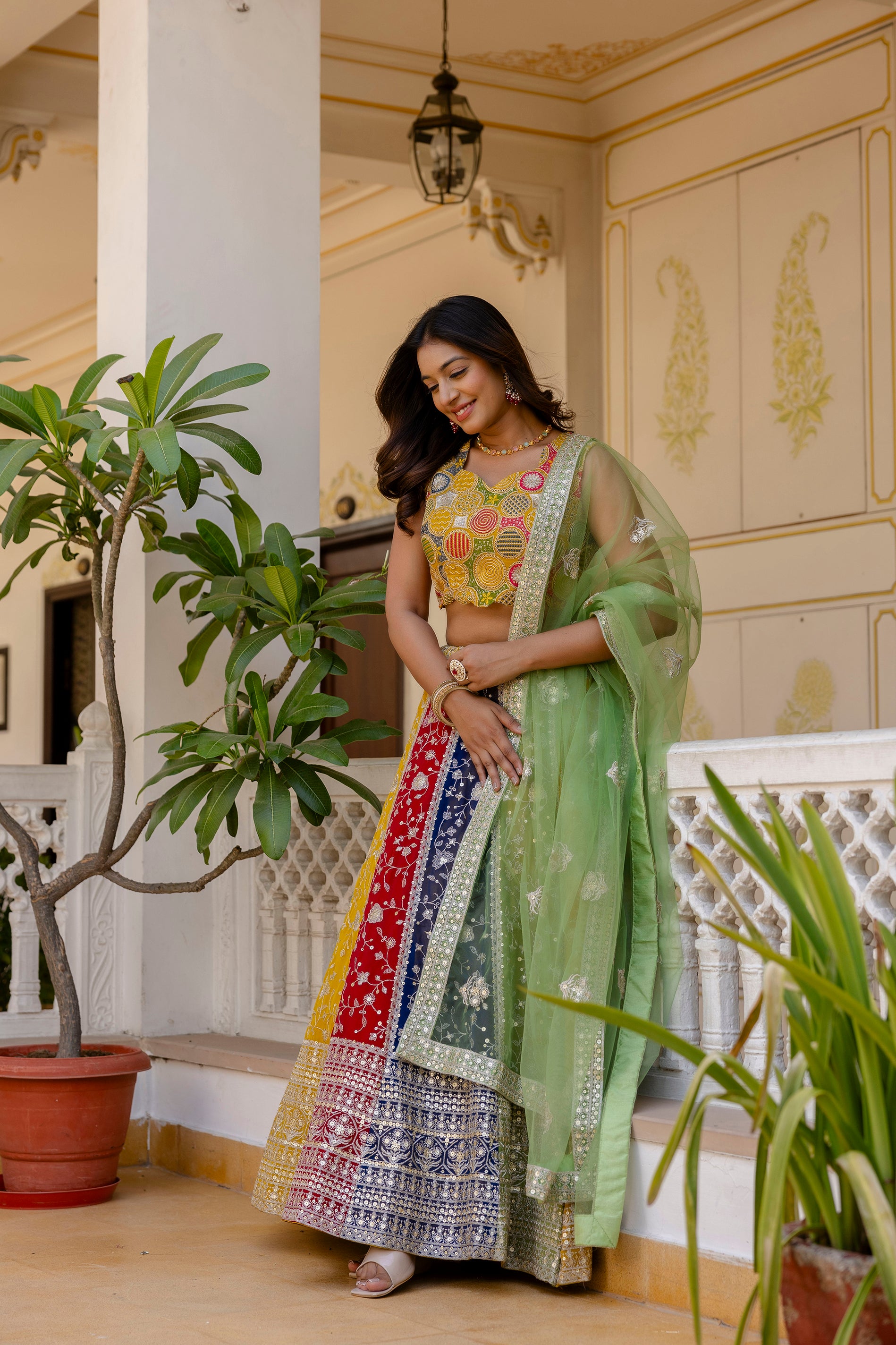 semi stitched lehenga set