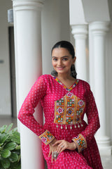 bandhani print gown